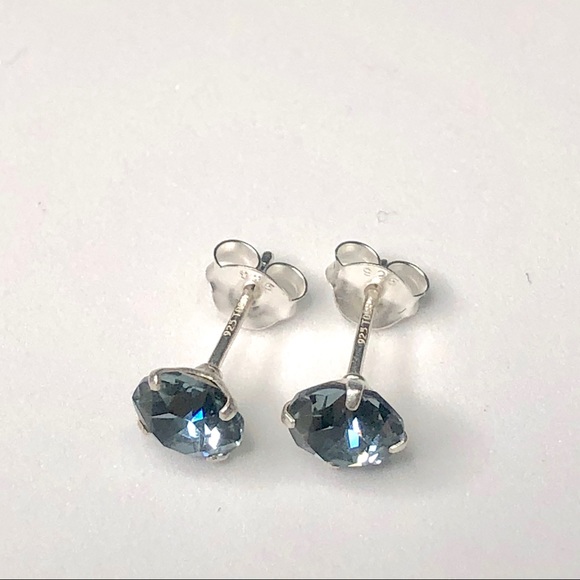 925 Sterling Silver Swarovski Crystal Earrings - Picture 6 of 8